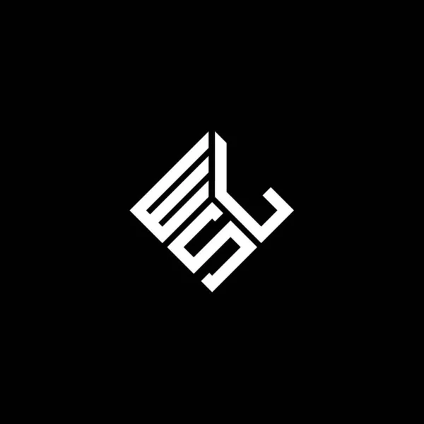 Wls Brev Logotyp Design Svart Bakgrund Wls Kreativa Initialer Brev — Stock vektor