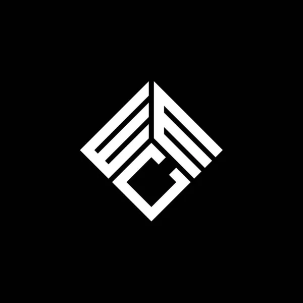 Siyah Arka Planda Wmc Harf Logosu Tasarımı Wmc Yaratıcı Harflerin — Stok Vektör