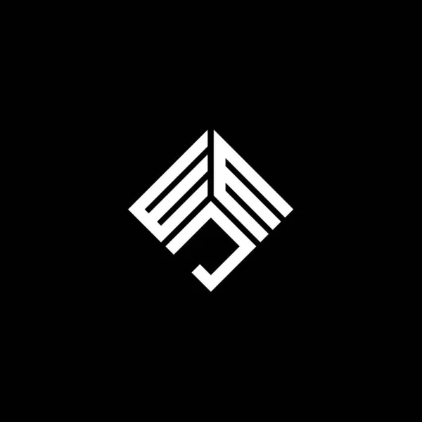 Logo Della Lettera Wmj Sfondo Nero Logo Della Lettera Sigle — Vettoriale Stock