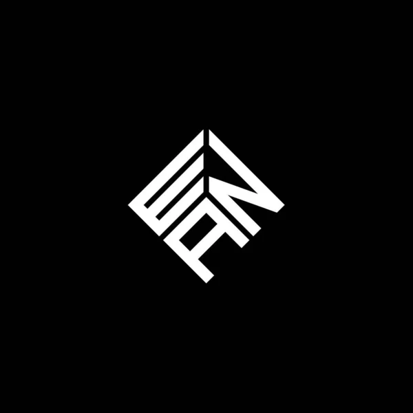 Logo Della Lettera Wna Sfondo Nero Concetto Logo Lettera Iniziali — Vettoriale Stock