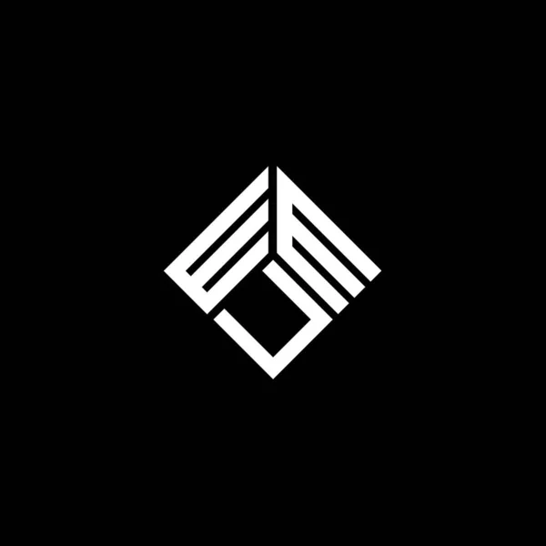 Siyah Arka Planda Wmu Harf Logosu Tasarımı Wmu Yaratıcı Harflerin — Stok Vektör