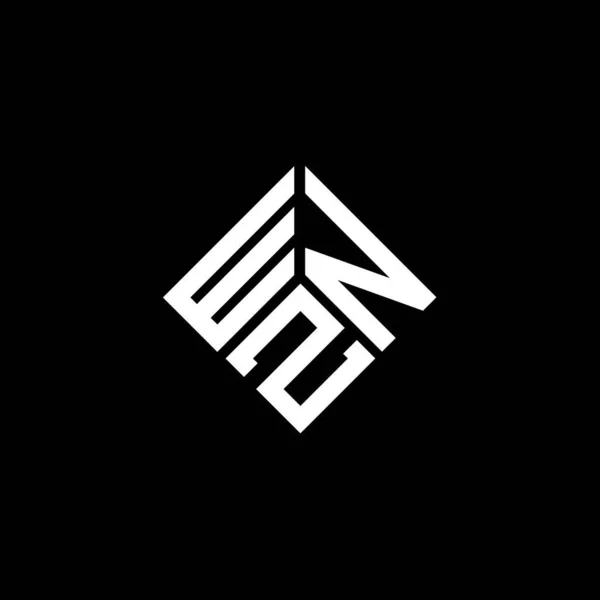 Diseño Del Logotipo Letra Wnz Sobre Fondo Negro Wnz Iniciales — Vector de stock