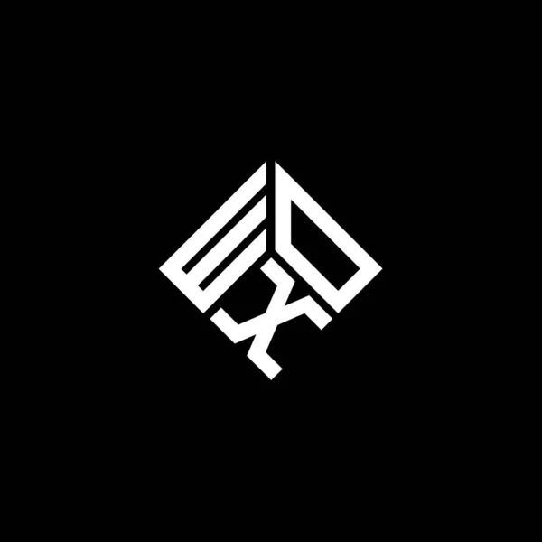 Wox Harfi Logo Tasarımı Siyah Arka Planda Wox Yaratıcı Harflerin — Stok Vektör