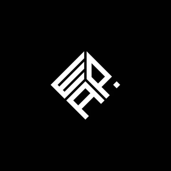 Siyah Arka Planda Wpa Harf Logosu Tasarımı Wpa Yaratıcı Harfler — Stok Vektör