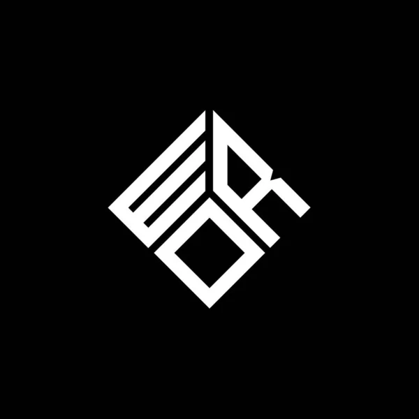 Σχεδιασμός Λογότυπου Επιστολής Wro Μαύρο Φόντο Δημιουργικά Αρχικά Wro Έννοια — Διανυσματικό Αρχείο