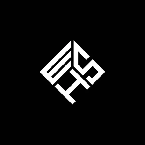 Wsh Design Logotipo Carta Fundo Preto Wsh Iniciais Criativas Conceito — Vetor de Stock