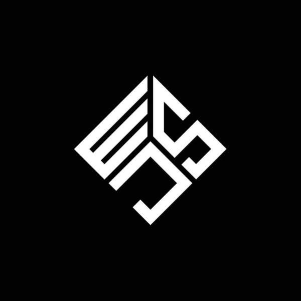 Wsj Design Logotipo Carta Fundo Preto Wsj Iniciais Criativas Conceito — Vetor de Stock
