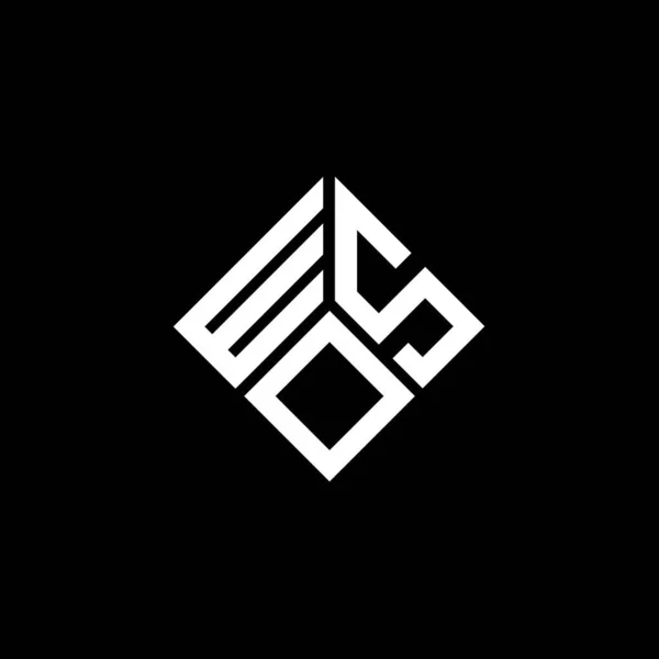 Wso Design Logotipo Carta Fundo Preto Wso Criativo Iniciais Conceito — Vetor de Stock