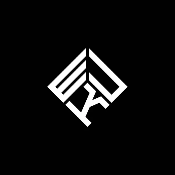 Diseño Del Logotipo Letra Wuk Sobre Fondo Negro Wuk Iniciales — Archivo Imágenes Vectoriales