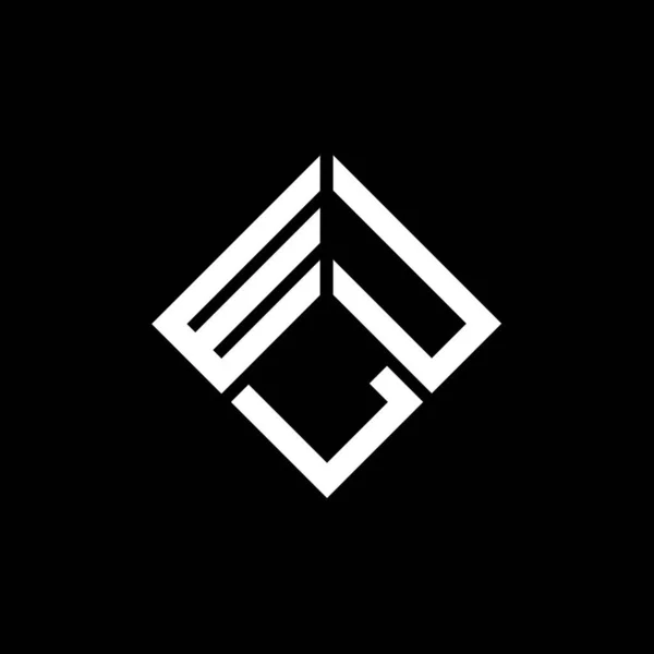 Projekt Logo Litery Wul Czarnym Tle Wul Twórcze Inicjały Koncepcja — Wektor stockowy