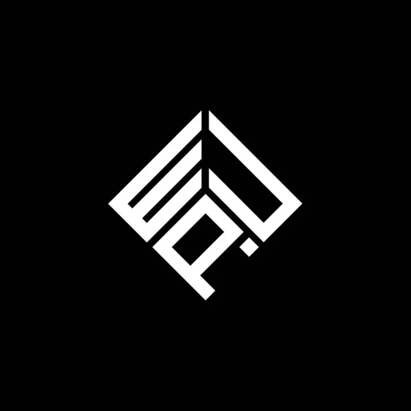 Siyah Arkaplanda Wup Harf Logosu Tasarımı Wup Yaratıcı Harflerin Baş — Stok Vektör