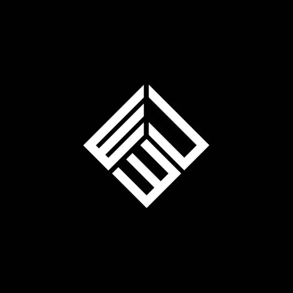 Diseño Del Logotipo Letra Wuw Sobre Fondo Negro Wuw Iniciales — Vector de stock