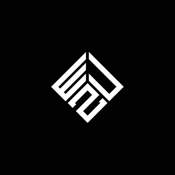 Wuz Logo Ontwerp Zwarte Achtergrond Wuz Creatieve Initialen Letter Logo — Stockvector