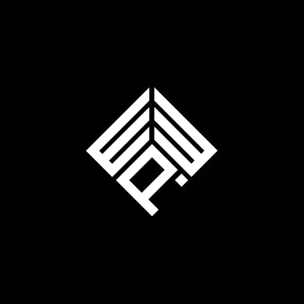 Wwp Harf Logosu Tasarımı Siyah Arka Planda Wwp Yaratıcı Harflerin — Stok Vektör