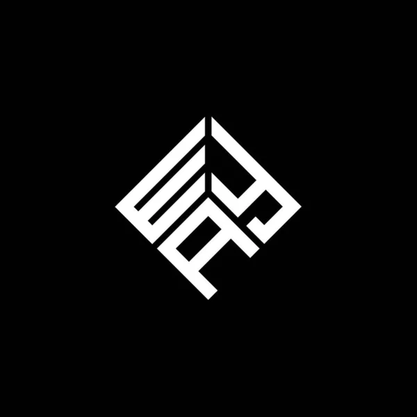 Wya Harf Logosu Tasarımı Siyah Arka Planda Wya Yaratıcı Harflerin — Stok Vektör