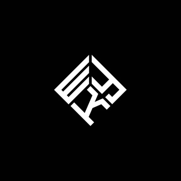 Desain Logo Surat Wyk Pada Latar Belakang Hitam Wyk Kreatif - Stok Vektor