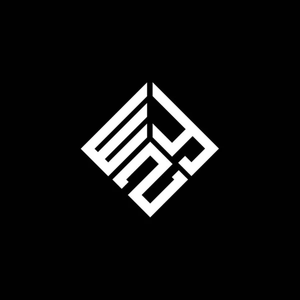 Logo Della Lettera Wyz Sfondo Nero Logo Della Lettera Sigle — Vettoriale Stock