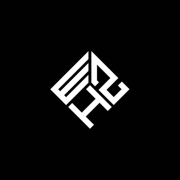 Wzh Design Logotipo Carta Fundo Preto Wzh Iniciais Criativas Conceito — Vetor de Stock