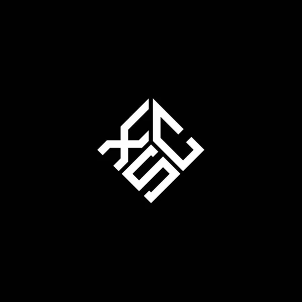Modèle Logo Lettre Xcs Sur Fond Noir Xcs Initiales Créatives — Image vectorielle