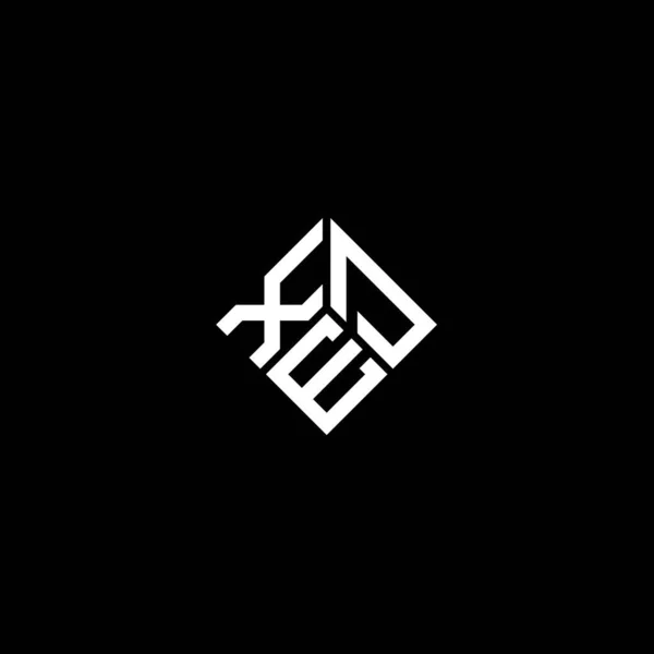 Diseño Del Logotipo Letra Xde Sobre Fondo Negro Xde Iniciales — Archivo Imágenes Vectoriales