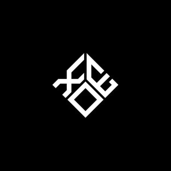 Xeo Design Logotipo Carta Fundo Preto Xeo Iniciais Criativas Conceito — Vetor de Stock