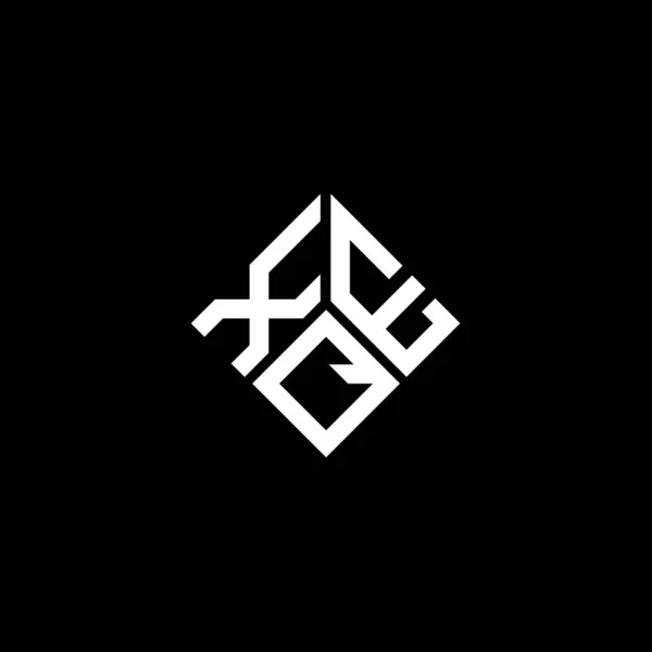 Siyah Arka Planda Xeq Harf Logosu Tasarımı Xeq Yaratıcı Harf — Stok Vektör