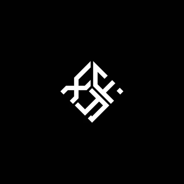 Diseño Del Logotipo Letra Xfy Sobre Fondo Negro Xfy Iniciales — Vector de stock