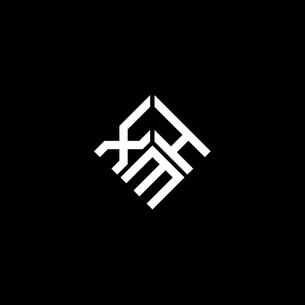 Xhm Design Logotipo Carta Fundo Preto Xhm Iniciais Criativas Conceito — Vetor de Stock