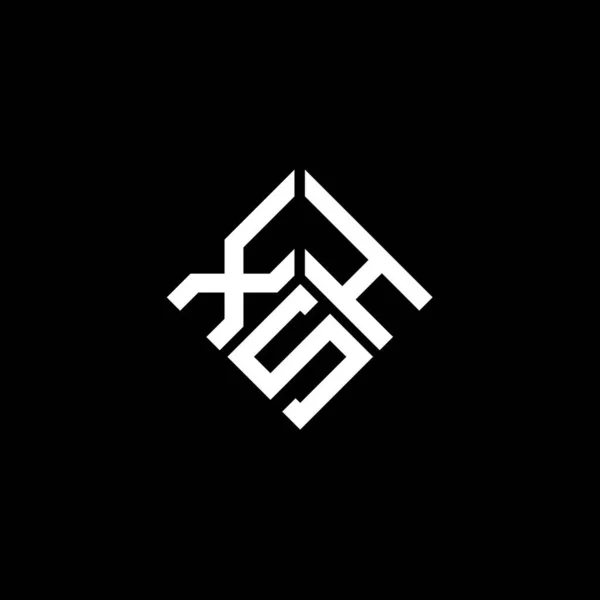 Xhs Design Logotipo Carta Fundo Preto Xhs Iniciais Criativas Conceito — Vetor de Stock