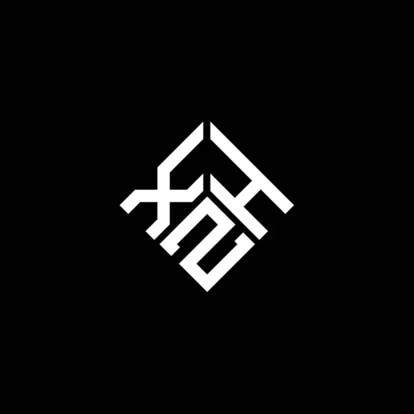 黒の背景にXhz文字のロゴデザイン Xhz創造イニシャル手紙ロゴコンセプト Xhz文字のデザイン — ストックベクタ
