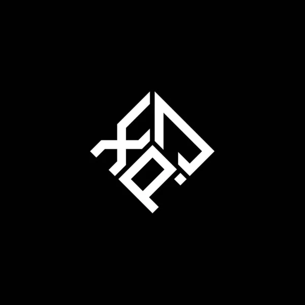 Xjp Design Logotipo Carta Fundo Preto Xjp Iniciais Criativas Conceito — Vetor de Stock