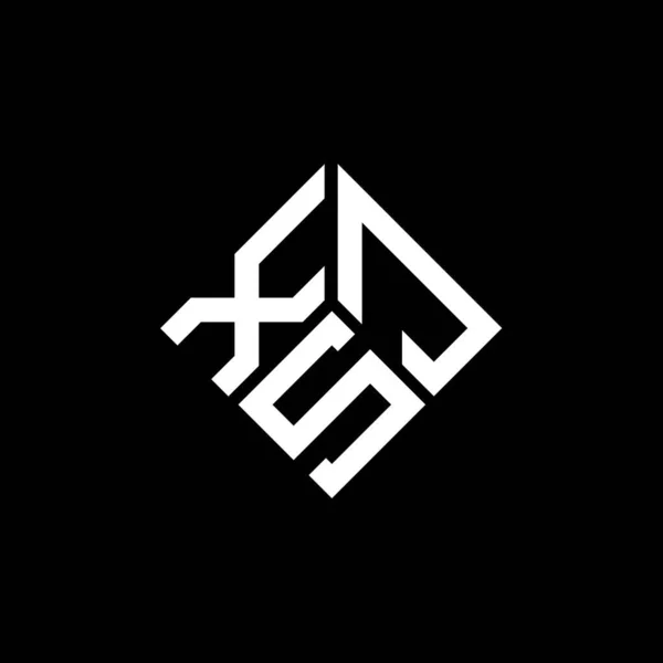 Diseño Del Logotipo Letra Xjs Sobre Fondo Negro Xjs Iniciales — Vector de stock