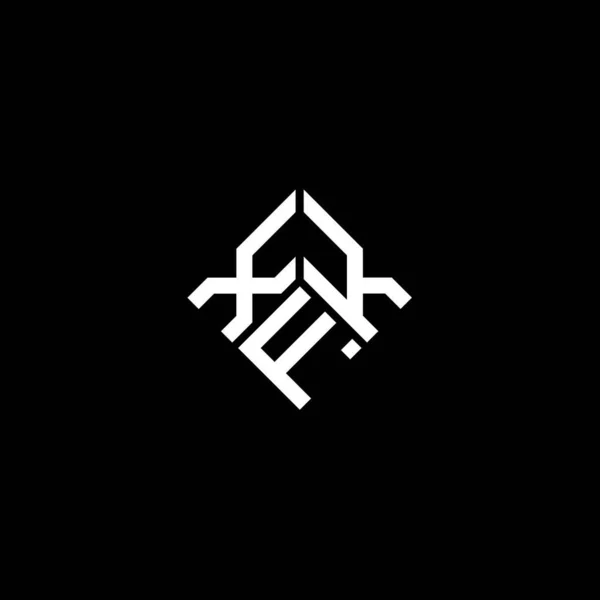 Xkf Design Logotipo Carta Fundo Preto Xkf Iniciais Criativas Conceito — Vetor de Stock