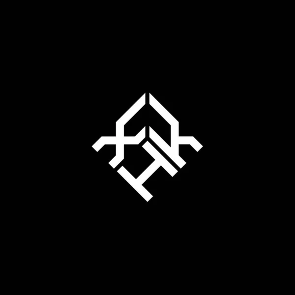 Xkh Literă Logo Design Fundal Negru Xkh Creativ Inițiale Concept — Vector de stoc