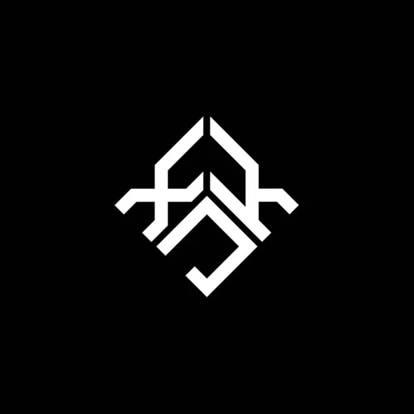 Siyah Arkaplanda Xkj Harf Logosu Tasarımı Xkj Yaratıcı Harflerin Baş — Stok Vektör