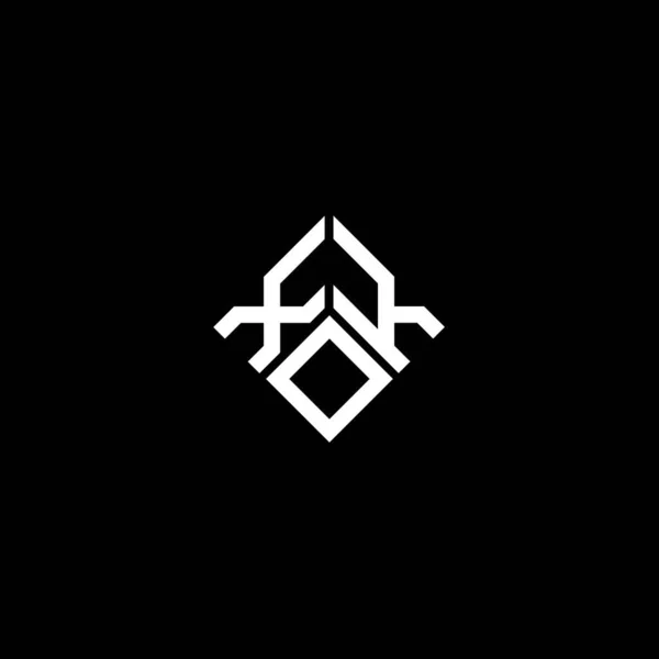 Diseño Del Logotipo Letra Xko Sobre Fondo Negro Xko Iniciales — Vector de stock