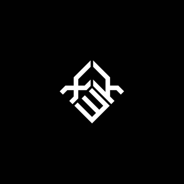 黒の背景にXkwの手紙のロゴデザイン Xkw創造的なイニシャルレターのロゴのコンセプト Xkw文字デザイン — ストックベクタ