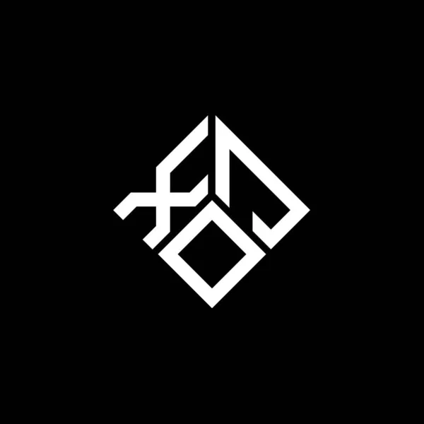 Diseño Del Logotipo Letra Xjo Sobre Fondo Negro Xjo Iniciales — Archivo Imágenes Vectoriales