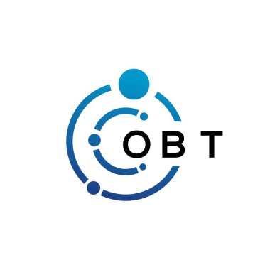 Beyaz arka planda OBT harfli teknoloji logosu tasarımı. OBT yaratıcı baş harfleri IT logosu konsepti. OBT harf tasarımı.