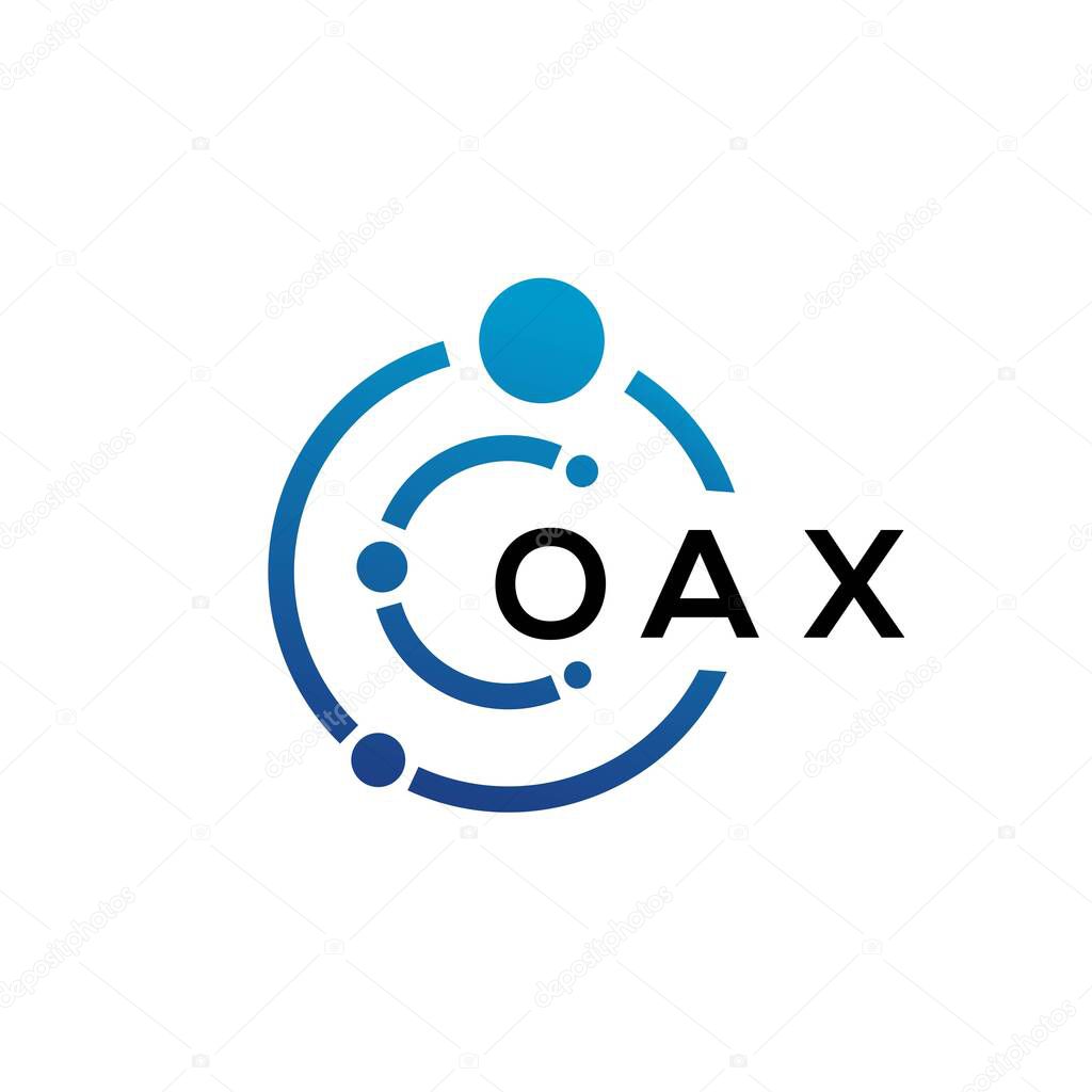 OAX letter technology logo design on white background. OAX creative initials letter IT logo concept. OAX letter design.