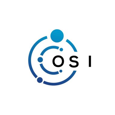 Beyaz arka planda CSI harfli teknoloji logosu tasarımı. OSI yaratıcı harflerin baş harfleri IT logosu konsepti. OSI harf tasarımı.