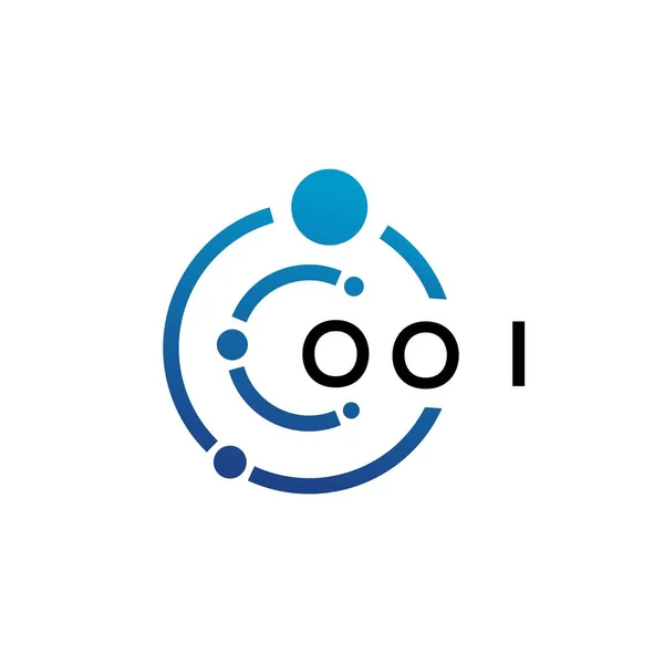 Ooi Letter Technology Logo Design White Background Ooi Creative Initials — Stockový vektor