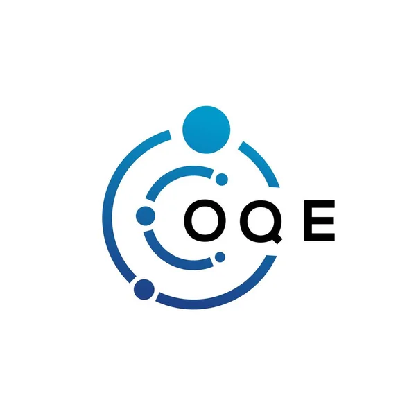 Oqe Letter Technology Logo Design White Background Oqe Creative Initials —  Vetores de Stock