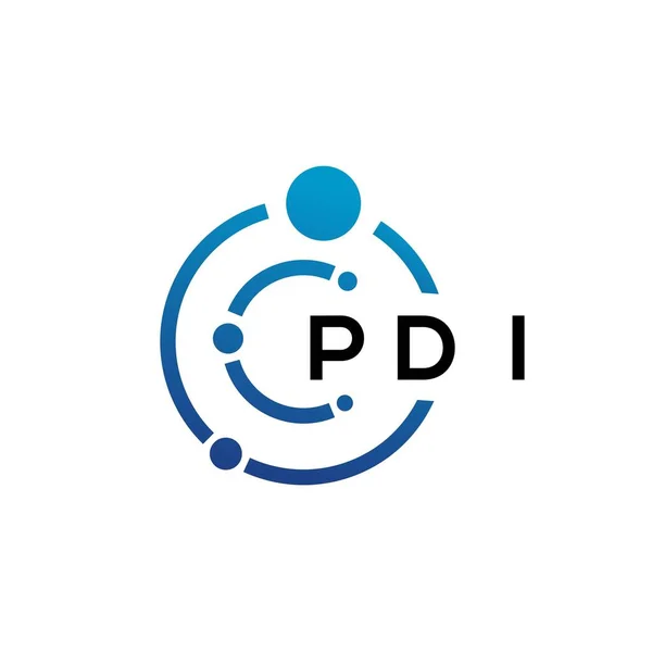 Pdi Letter Technology Logo Design White Background Pdi Creative Initials — Archivo Imágenes Vectoriales