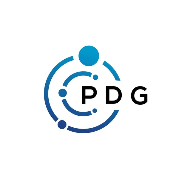 Дизайн Логотипа Технологии Pdg Белом Фоне Креативные Инициалы Pdg Буквенно — стоковый вектор