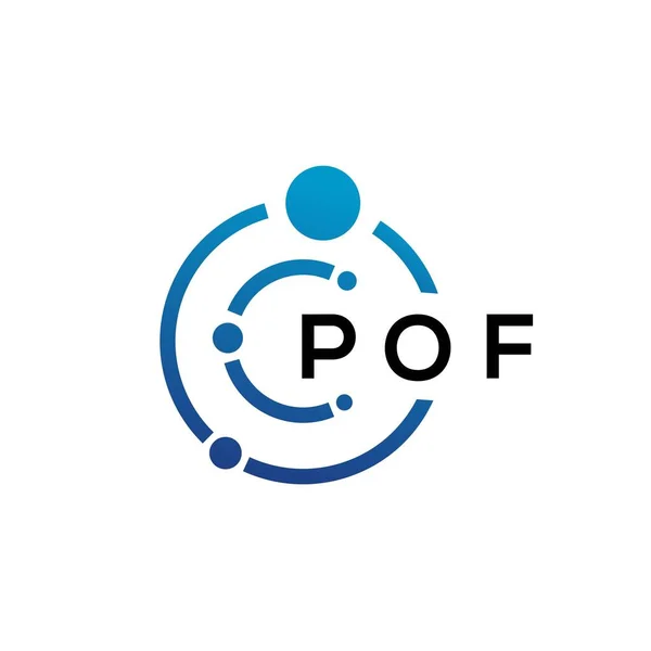 Дизайн Логотипа Технологии Букв Pof Белом Фоне Креативные Инициалы Pof — стоковый вектор