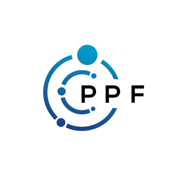 Дизайн Логотипа Технологии Письма Ppf Белом Фоне Креативные Инициалы Ppf — стоковый вектор