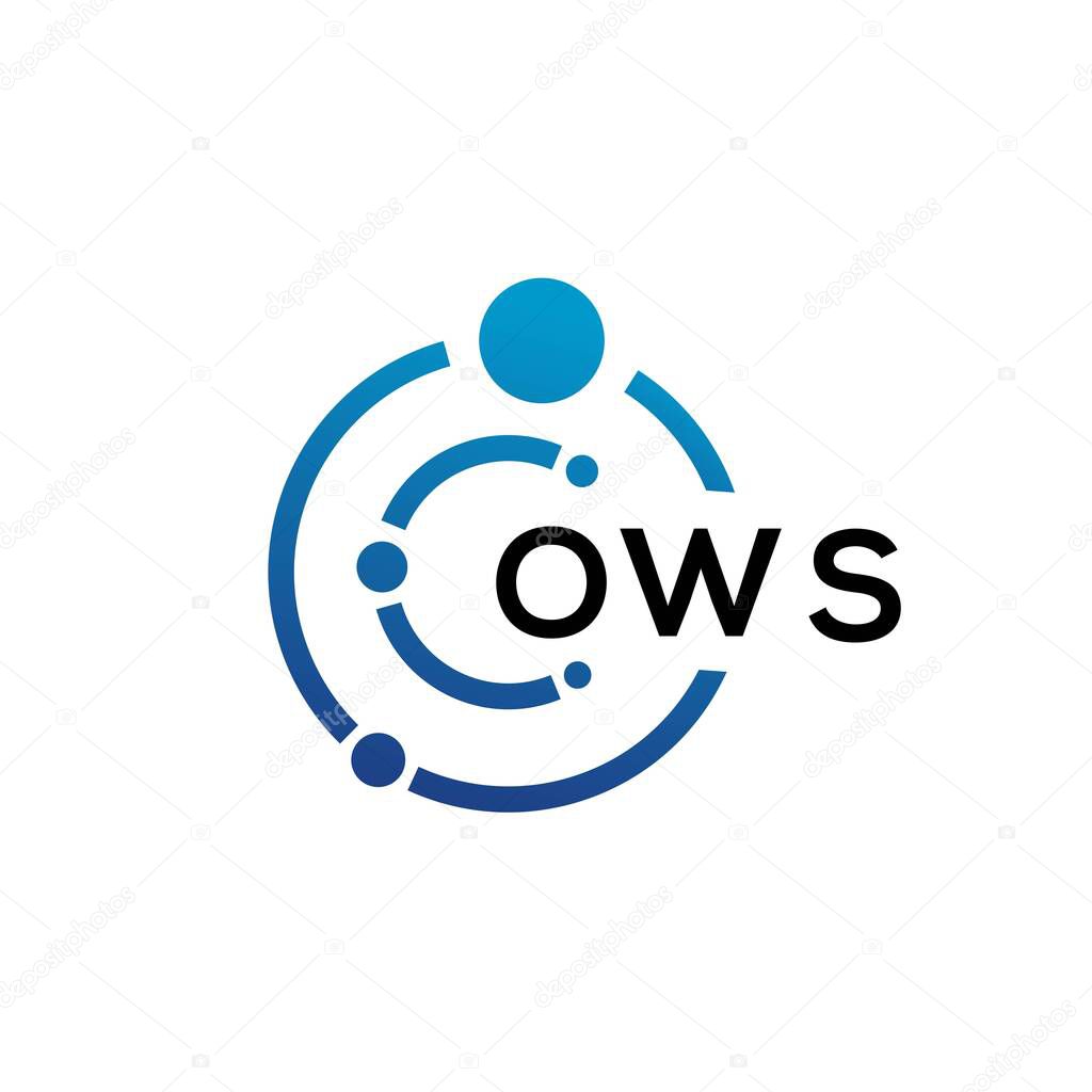 OWS letter technology logo design on white background. OWS creative initials letter IT logo concept. OWS letter design.