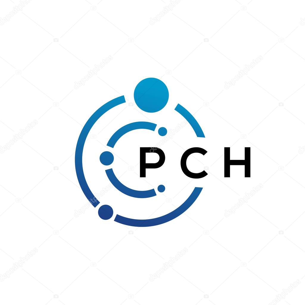 PCH letter technology logo design on white background. PCH creative initials letter IT logo concept. PCH letter design.