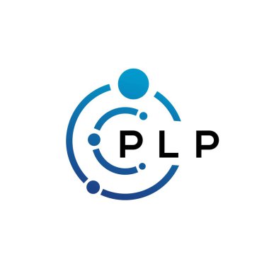 Beyaz arka planda PLP harfli teknoloji logosu tasarımı. PLP yaratıcı baş harfleri IT logosu konsepti. PLP harf tasarımı.